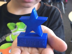 super estrella del premio estudiante de aprendizaje la educación escuela primaria el jardín infantes trofeo 3d print model - Mito3D
