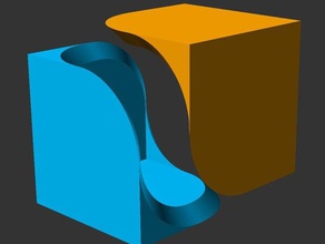curvy cube redux math art customizer 3d print model - Mito3D