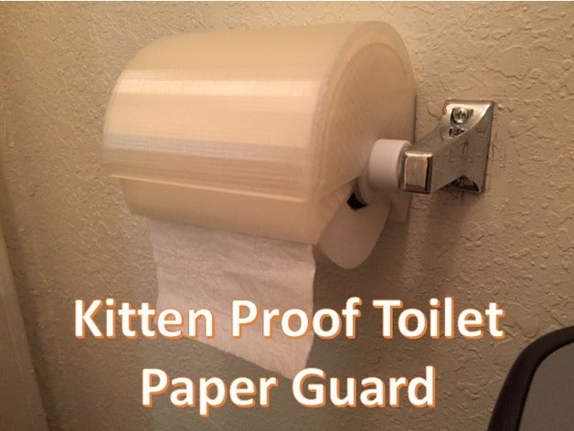 kitten proof toilet paper guard bathroom black cat cute easy metal printrbot roll simple strong 3D print model - Mito3D