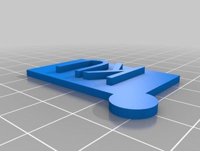 ku texto llavero de 25mm accesorios personalizado 3d print model - Mito3D