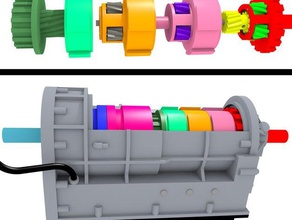 6 vitesses allison transmission automatique boîte de mécanique les jouets voiture moteur 3d print model - Mito3D