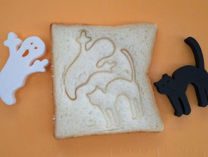 halloween bread stamps kitchen dining dinning 3d print model - Mito3D
