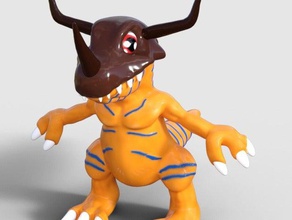 greymon brinquedos jogos digimon digital monstro 3d print model - Mito3D