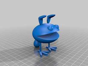 pac-man criatura 3d impressão 3d print model - Mito3D
