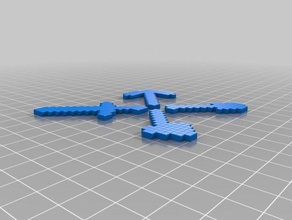 mon personnalisés minecraft outils de pioche hache pelle épée paramétrique vidéo jeux 3d print model - Mito3D