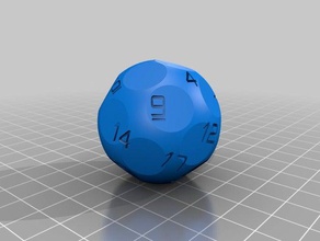 21-sided die dice customized 3d print model - Mito3D