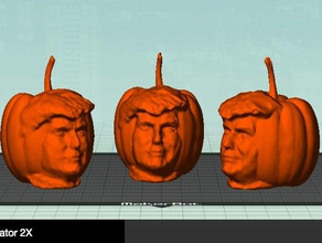 abóbora trumpkin de halloween assustador criaturas donald trump 3d print model - Mito3D