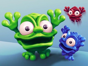 blobbies criaturas critter lindo los ojos saltones feliz niños pequeño juguete 3d print model - Mito3D