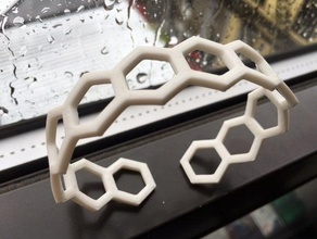 facile hex thermoform bracelet les bracelets 3dhubs plier la démo geek cadeau de chaleur hexagone bijoux mathématiques projet 3d print model - Mito3D