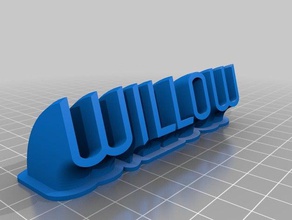 willow balayage de la plaque nom bureau personnalisé 3d print model - Mito3D