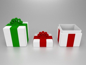 small gift box present snap together containers bitc lid christmas removable 3d print model - Mito3D