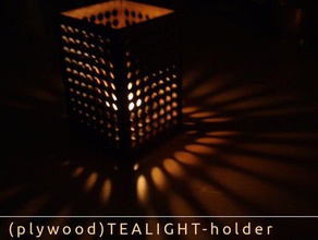 madeira compensada tealight-titular decoração suporte de vela abajur laser lasercut lasercutter corte a tealight titular 3d print model - Mito3D