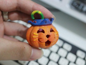 abóbora de halloween gato decoração 3d print model - Mito3D