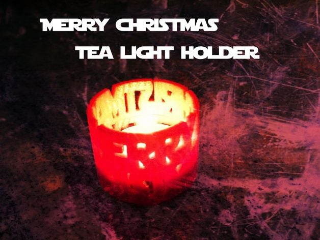 mutlu noeller çay ışık tutucu star wars yazı tipi dekor uyanır mum kuvvet tatil jedi tealight xmas 3D print model - Mito3D