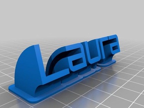 my customized sweeping name plate laura office 3d print model - Mito3D