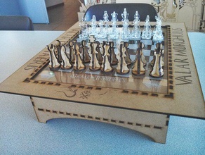 gioco di troni scacchiera lasercut ottenuto 3d print model - Mito3D