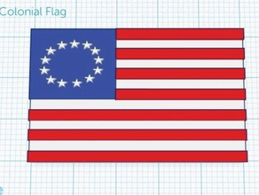 betsy ross americana colonial bandeira 3d impressão 3d print model - Mito3D