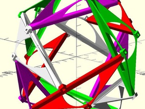 tensegrity structures math art buckminster fuller geodesic 3d print model - Mito3D