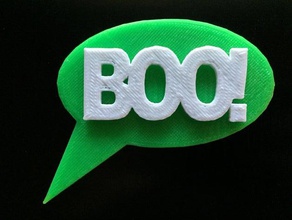 boo speech balloon 3d printing halloween spooky word 3d print model - Mito3D