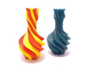 l'un deux couleurs vase décor 2color double couleur extrusion de fleurs vases 3d print model - Mito3D