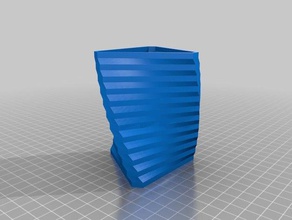 pencil holder triangle-base helical office cup twistedtriangle 3d print model - Mito3D