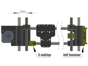 lisa eje x prusa i3 husillos 3d de la impresora partes el tensor correa rework 3d print model - Mito3D