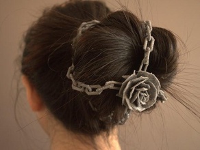 thornament accessories chain hair hairclip hairpin clip ornament pin rose roses 3d print model - Mito3D