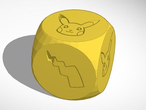 pikachu pokemon dadi d6 heads code moneta 3d print model - Mito3D