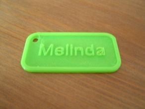melinda name tag signs logos 3d print model - Mito3D