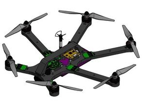 pro spiderhex super basit mini örümcek-hex rc araç hexacopter miniquad multicopter multirotor 3d print model - Mito3D