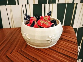 fiocco di neve ciotola i contenitori candy bowl natale decorazione regalo fiocchi inverno 3d print model - Mito3D