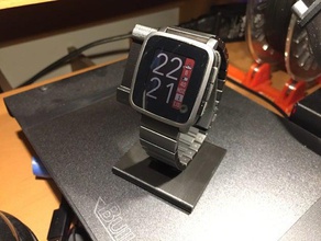 pebble time charging stand office steel 3d print model - Mito3D