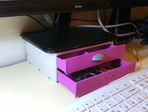 stand cassetto monitor i contenitori box 3d print model - Mito3D