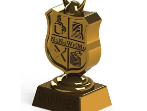 nanowrimo trophy 2015 version no year sculptures novel tophy winner 3d print model - Mito3D