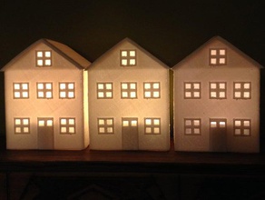 house tea light cover decor candle christmas decoration houses street tealight 3d print model - Mito3D