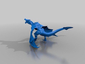 alta poli skyrim dragão alduin 3d impressão resolução 3d print model - Mito3D
