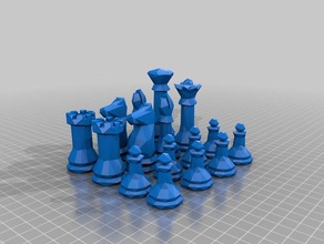 düşük poli satranç 3d print model - Mito3D