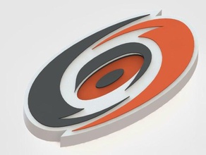 carolina hurricanes sinais logotipos Logo em 3d hóquei no gelo nhl 3d print model - Mito3D