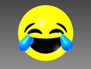 crying laughing emoji art 3d print model - Mito3D