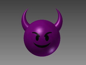 smiling devil emoji art 3d print model - Mito3D