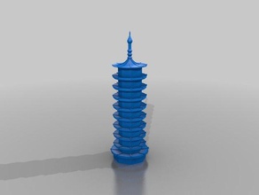 la porcelaine tour de nanjing des bâtiments structures 3d print model - Mito3D