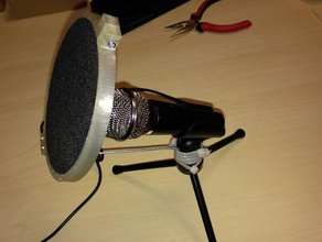 simples microfone pop-filter áudio 3d print model - Mito3D