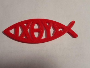 &chi&theta et sigmaf ichthys poisson des signes logos 3d print model - Mito3D