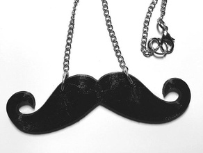 moustachemustache movember necklace pendant jewelry mustaches 3d print model - Mito3D