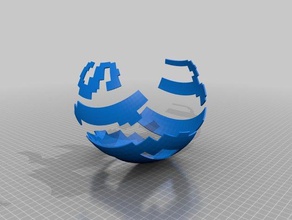 my customized stereographic projection math art 3d print model - Mito3D