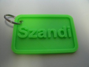 szandi name-tag Zeichen logos 3d print model - Mito3D