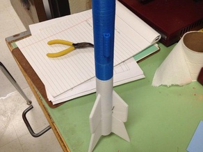 3d printable two stage model rocket printing 3d print model - Mito3D