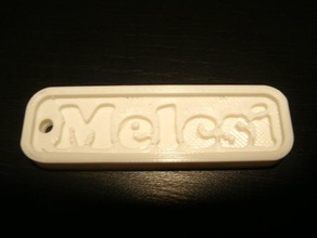 melcsi tag perforated signs logos 3d print model - Mito3D