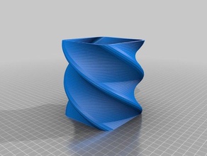 twisted square Dekor angepasst 3d print model - Mito3D