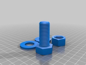 bolt nut washer m16 parts hex 3d print model - Mito3D